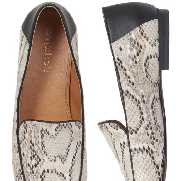 LONG TALL SALLY NWOT snakeskin loafers flats 14 - Picture 2 of 3